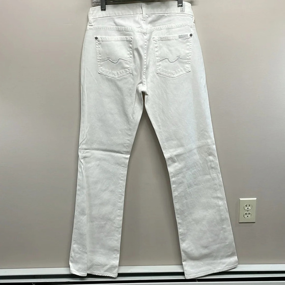 7 For All Mankind Kimmie Bootcut White Denim Jeans 30 - Picture 4 of 16